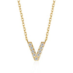 Classic Pavé Initial V Pendant Necklace