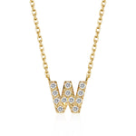 Classic Pavé Initial W Pendant Necklace