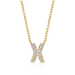 Classic Pavé Initial X Pendant Necklace