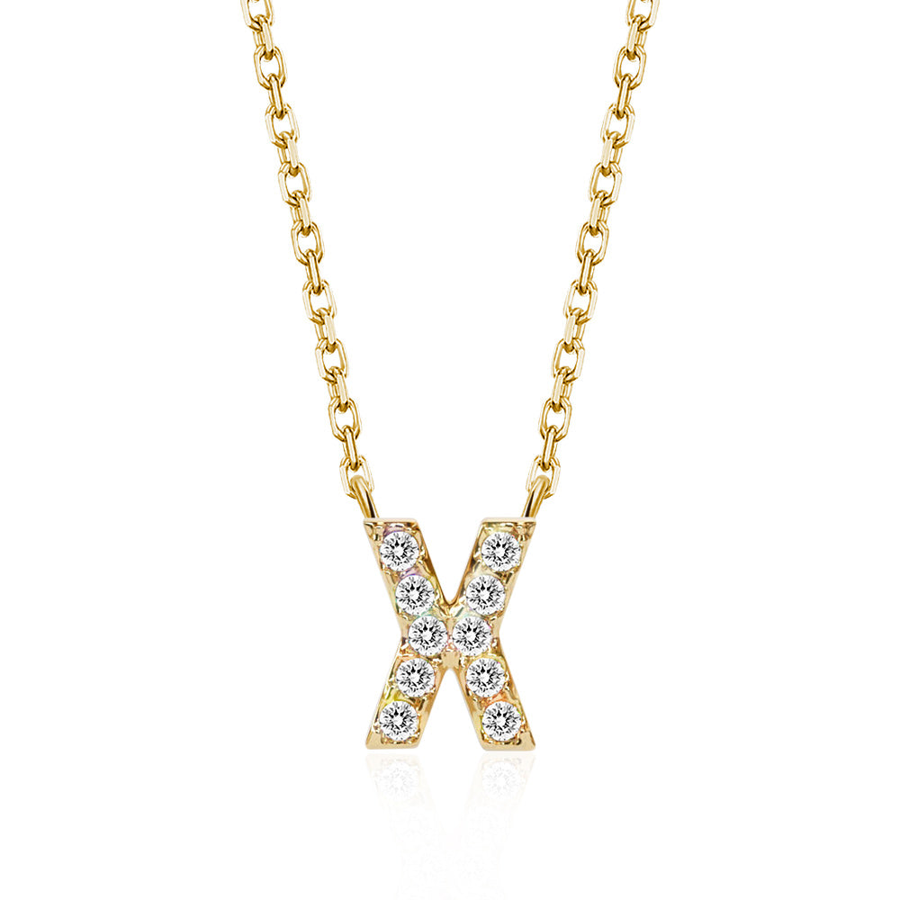 Classic Pavé Initial X Pendant Necklace