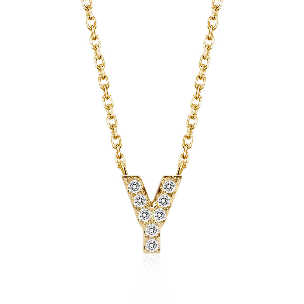 Classic Pavé Initial Y Pendant Necklace