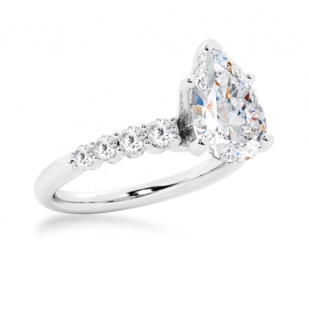 Classic Pear Shaped Moissanite Engagement Ring