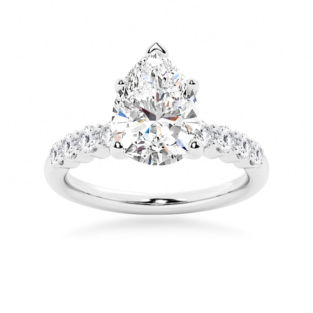 Classic Pear Shaped Moissanite Engagement Ring