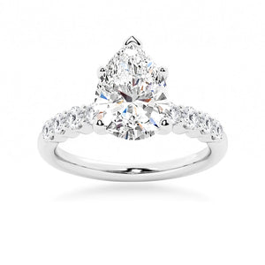 Classic Pear Shaped Moissanite Engagement Ring