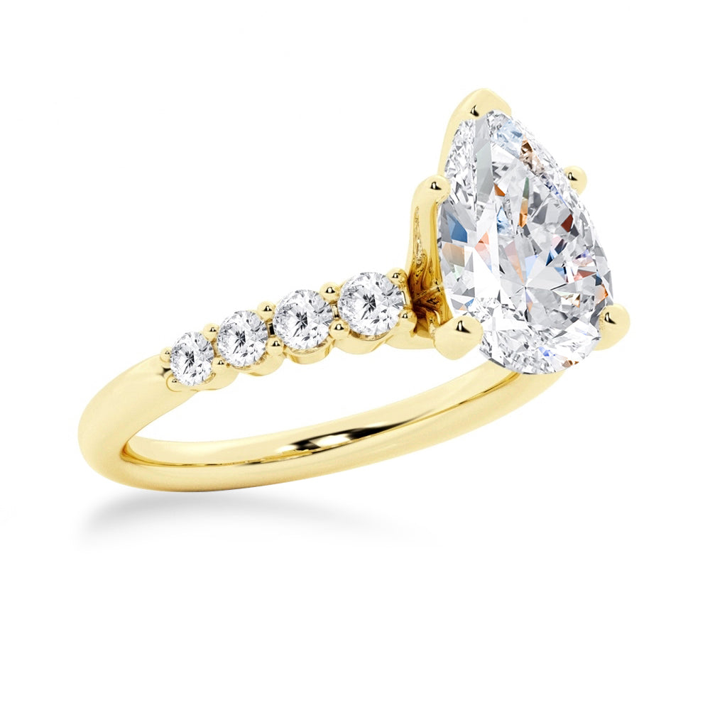 Classic Pear Shaped Moissanite Engagement Ring