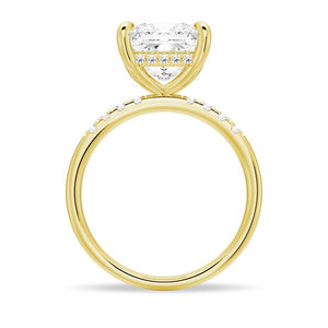 Classic Princess Cut Engagement Ring With Hidden Halo