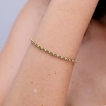 Classic Round Emerald and White Sapphire Tennis Bracelet