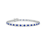 Classic Sapphire and Brilliant Moissanite Tennis Bracelet