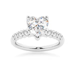 Classic Shared-Prong Heart Moissanite Engagement Ring