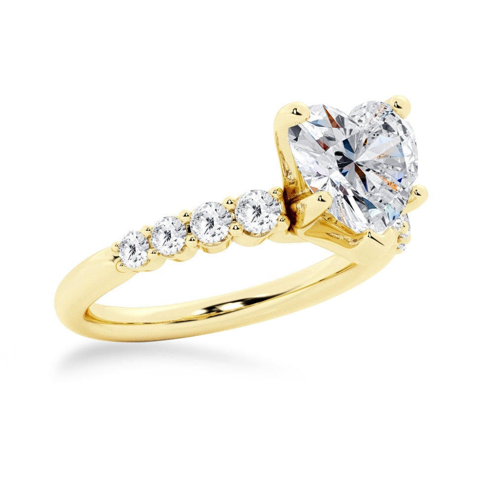 Classic Shared-Prong Heart Moissanite Engagement Ring