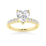 Classic Shared-Prong Heart Moissanite Engagement Ring