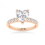 Classic Shared-Prong Heart Moissanite Engagement Ring