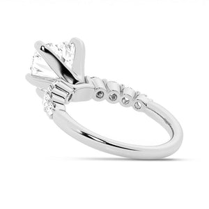 Classic Shared-Prong Heart Moissanite Engagement Ring