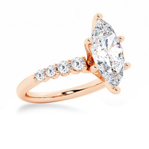 Classic Shared-Prong Marquise Moissanite Engagement Ring