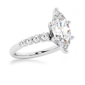 Classic Shared-Prong Marquise Moissanite Engagement Ring