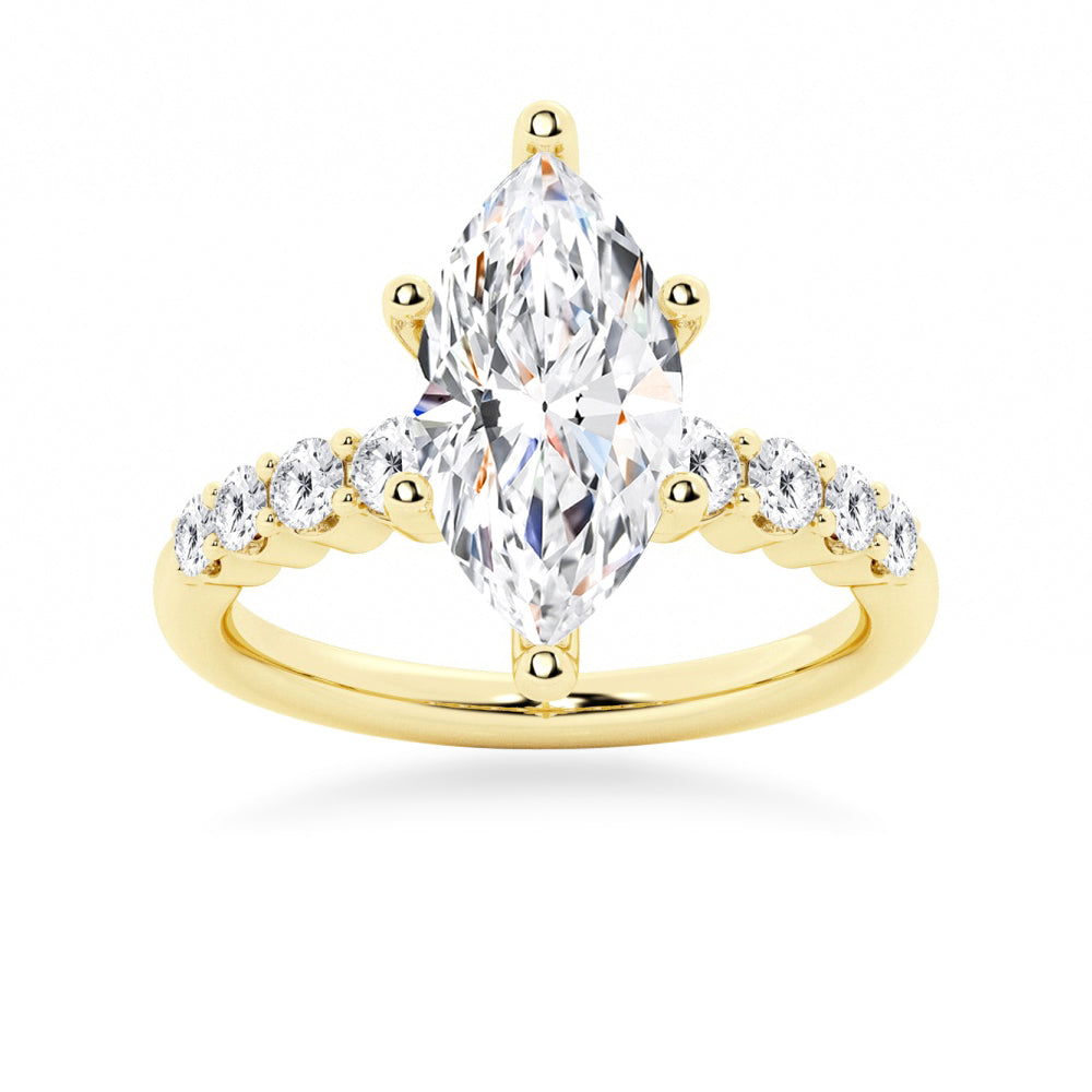 Classic Shared-Prong Marquise Moissanite Engagement Ring