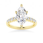 Classic Shared-Prong Marquise Moissanite Engagement Ring