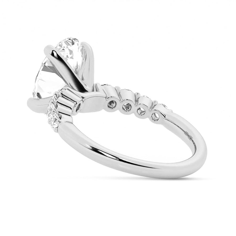 Classic Shared-Prong Oval Cut Moissanite Engagement Ring