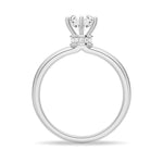 Classic Six-Prong Round Shaped Engagement Ring With Hidden Halo