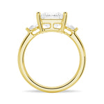 Classic Three Stone Princess Shaped Engagement Ring