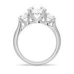 Classic Three Stone Round Cut Moissanite Engagement Ring