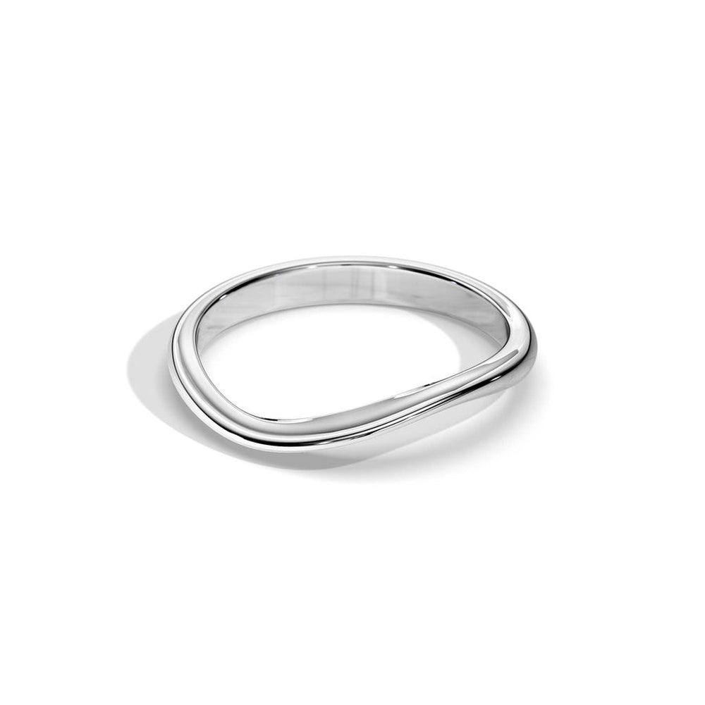 Classic Wave Shape Plain Wedding Band