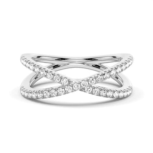 Crossover Moissanite Wedding Band