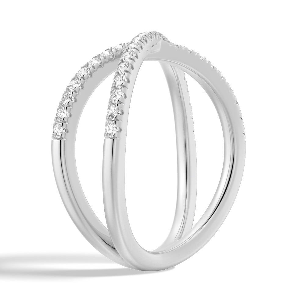 Crossover Moissanite Wedding Band