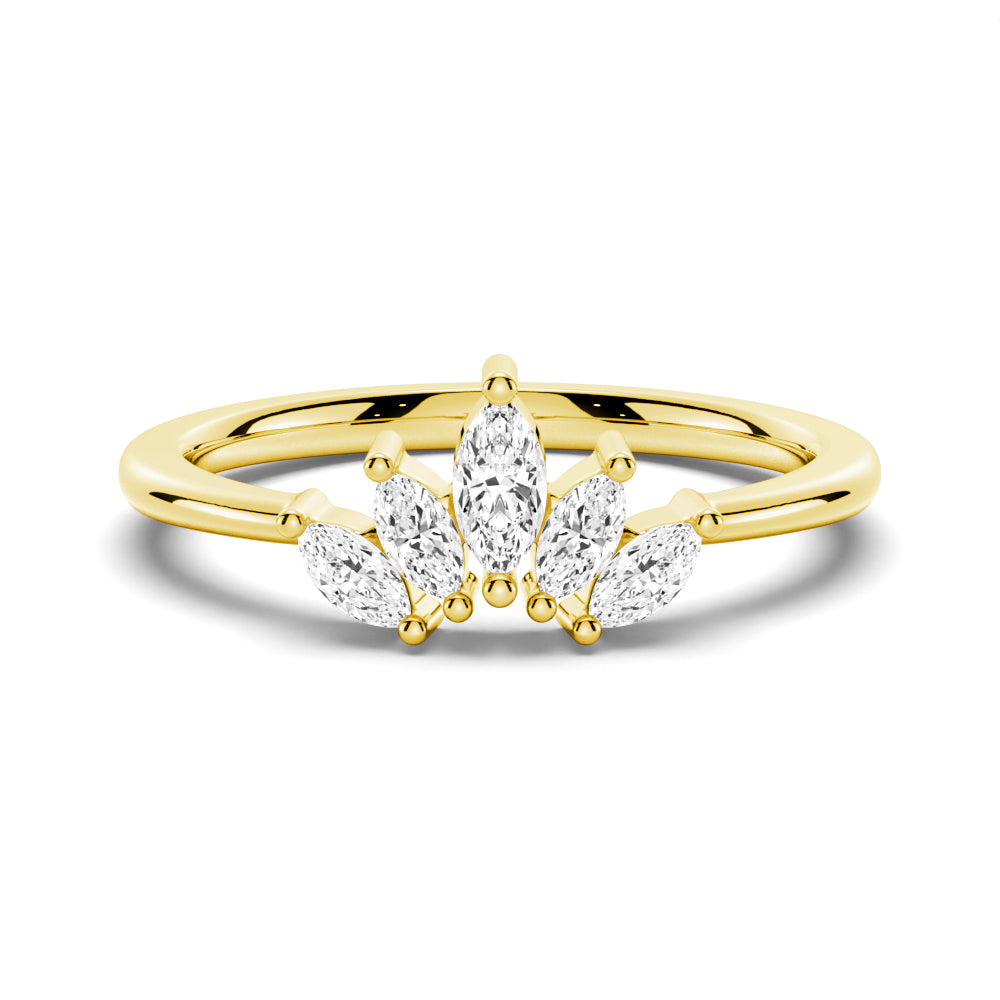 Crown Shape Moissnite Wedding Band