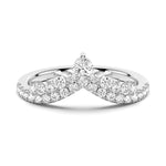 Curved Crown Double Row Moissanite Wedding Band