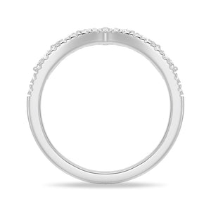 Curved Crown Marquise and Round Moissanite Wedding Band