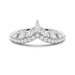 Curved Crown Marquise and Round Moissanite Wedding Band