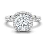 Cushion Cut Halo Moissanite Engagement Ring