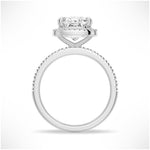 Cushion Cut Halo Moissanite Engagement Ring