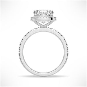 Cushion Cut Halo Moissanite Engagement Ring