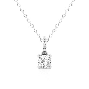 Cushion Cut Moissanite Necklace with Hidden Halo