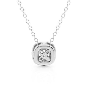 Cushion Cut Pavé Moissanite Halo Necklace