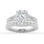 Cushion Cut Split-Shank Moissanite Bridal Set