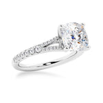 Cushion Cut Split-Shank Moissanite Bridal Set