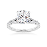 Cushion Cut Split-Shank Moissanite Engagement Ring