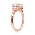 Cushion Lab Grown Diamond Engagement Ring With Half-Moon Sidestones