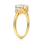 Cushion Lab Grown Diamond Engagement Ring With Half-Moon Sidestones