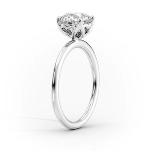 Delicate Petal Prongs Moissanite Engagement Ring