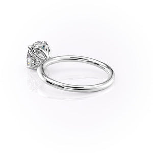 Delicate Petal Prongs Moissanite Engagement Ring