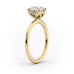 Delicate Petal Prongs Moissanite Engagement Ring