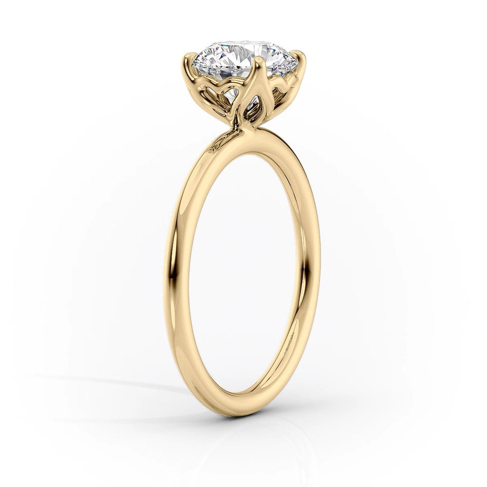 Delicate Petal Prongs Moissanite Engagement Ring