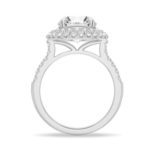 Double Micropavé Halo Moissanite Engagement Ring With Accents