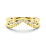 Double Row Curved Crossover Wedding Band