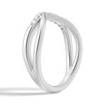 Double Row Curved Crossover Wedding Band