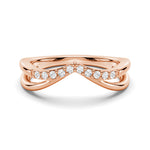 Double Row Curved Crossover Wedding Band